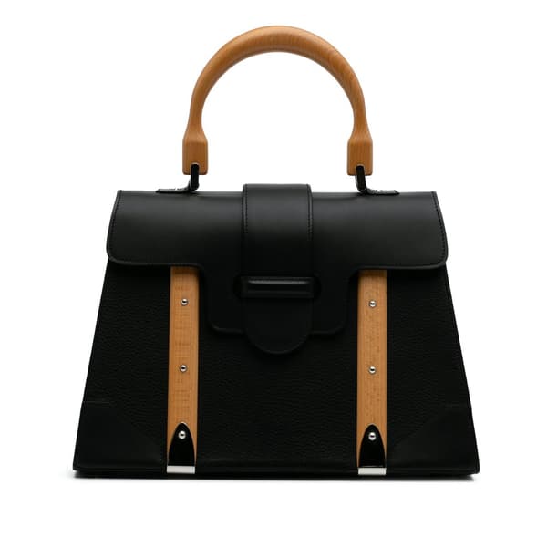 Pre-owned Goyard Leather Saigon Structured MM Black