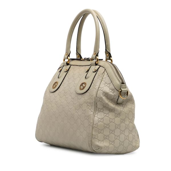 Pre-owned Gucci Medium Guccissima Scarlett Satchel Brown
