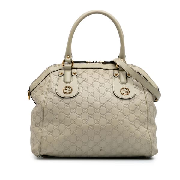 Pre-owned Gucci Medium Guccissima Scarlett Satchel Brown