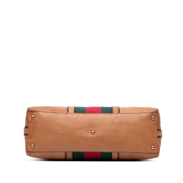 Pre-owned Gucci Leather Rania Convertible Tote Brown