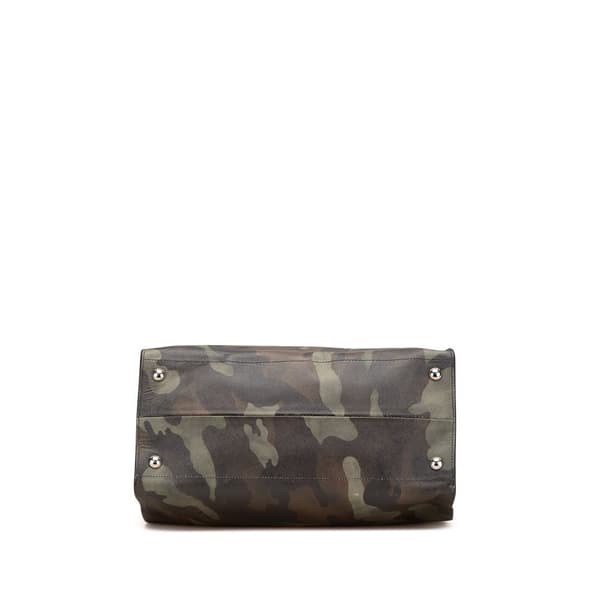 Pre-owned Prada Saffiano Camouflage Soft Military Convertible Tote Brown