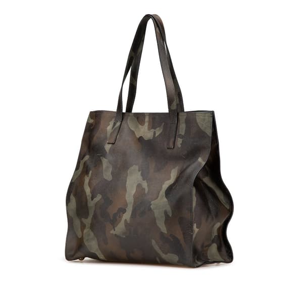 Pre-owned Prada Saffiano Camouflage Soft Military Convertible Tote Brown