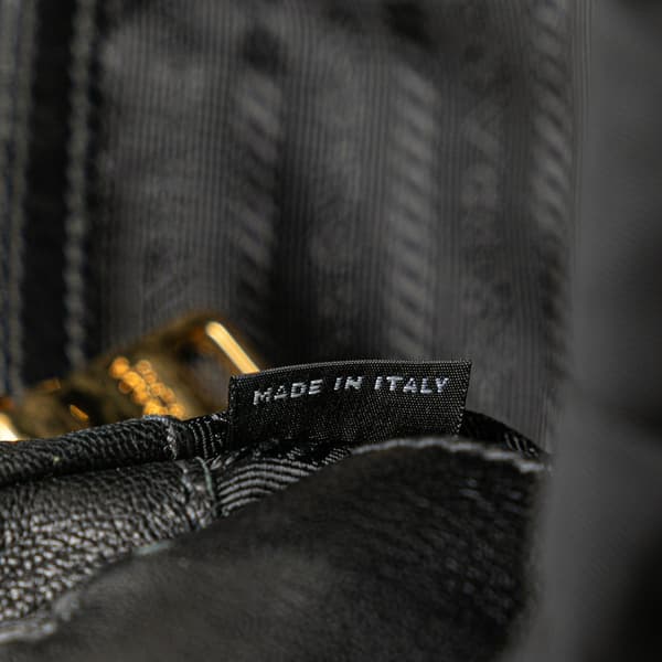 Pre-owned Prada Tessuto Gaufre Satchel Black
