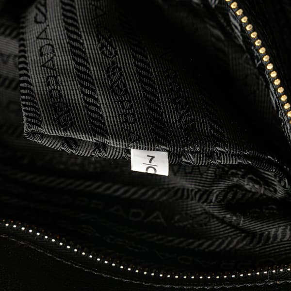 Pre-owned Prada Tessuto Gaufre Satchel Black