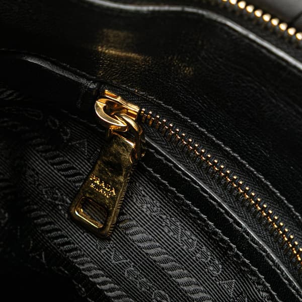 Pre-owned Prada Tessuto Gaufre Satchel Black