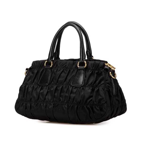 Pre-owned Prada Tessuto Gaufre Satchel Black