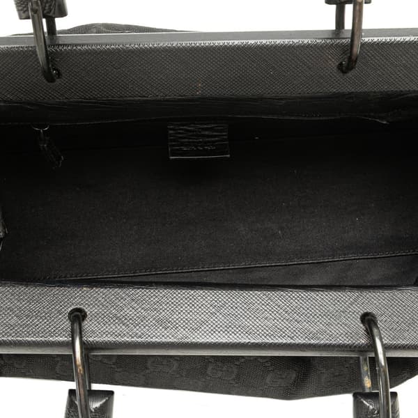 Pre-owned Gucci GG Canvas Handbag Black