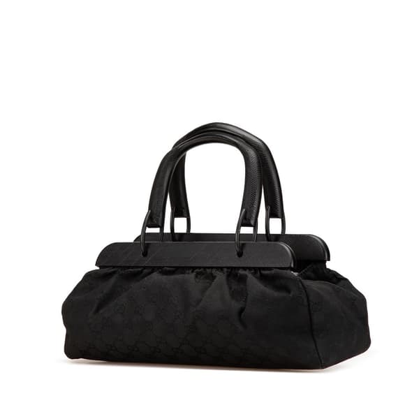 Pre-owned Gucci GG Canvas Handbag Black
