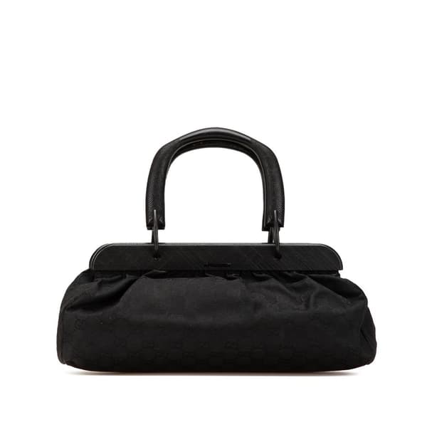 Pre-owned Gucci GG Canvas Handbag Black