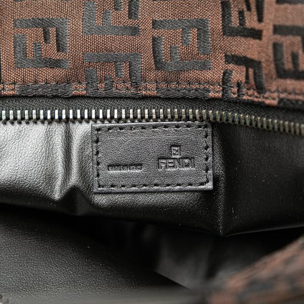 Pre-owned Fendi Mini Zucchino Canvas Handbag Brown