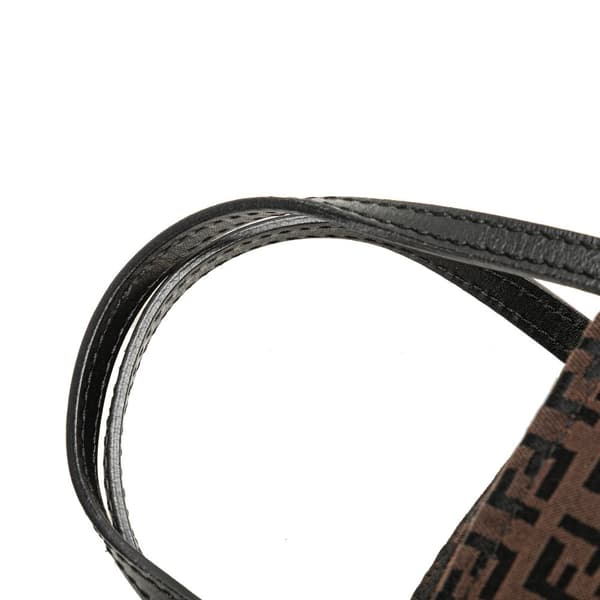 Pre-owned Fendi Mini Zucchino Canvas Handbag Brown