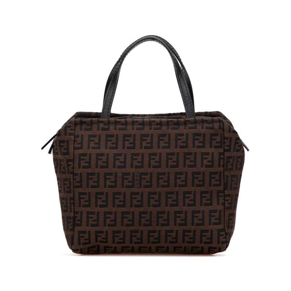 Pre-owned Fendi Mini Zucchino Canvas Handbag Brown