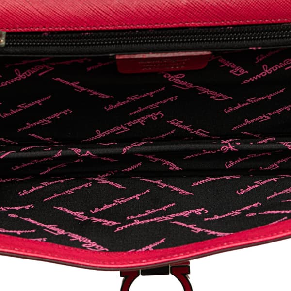 Pre-owned Ferragamo Leather Gancini Convertible Top Handle Bag Pink