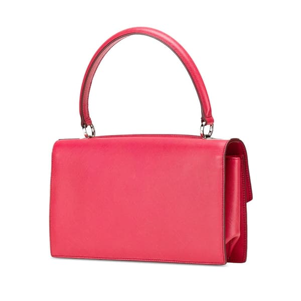 Pre-owned Ferragamo Leather Gancini Convertible Top Handle Bag Pink