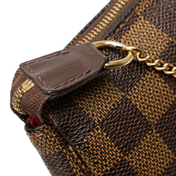 Pre-owned Louis Vuitton Damier Ebene Mini Pochette Accessoires Brown