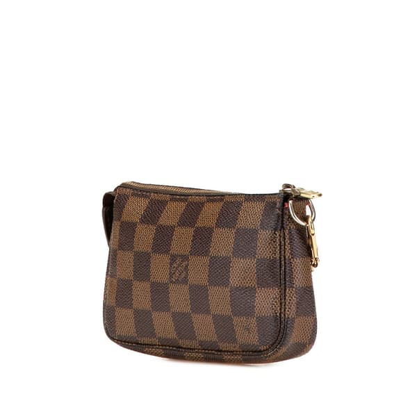 Pre-owned Louis Vuitton Damier Ebene Mini Pochette Accessoires Brown