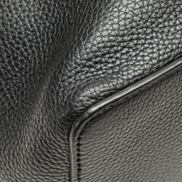 Pre-owned Gucci Large Pebbled Calfskin Soho Convertible Hobo Black