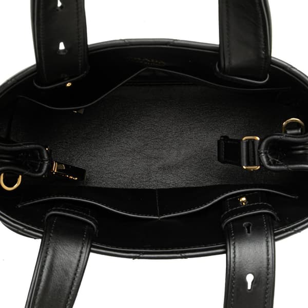 Pre-owned Prada Small Quilted Lambskin Satchel Black