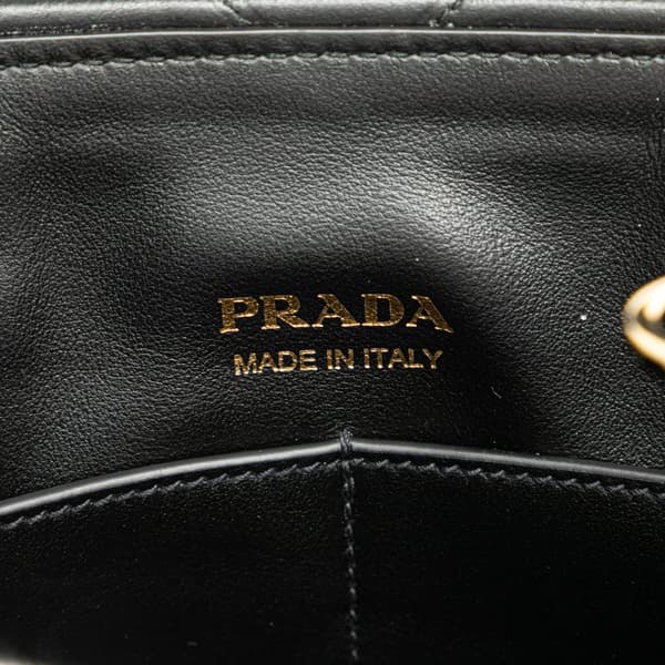 Pre-owned Prada Small Quilted Lambskin Satchel Black