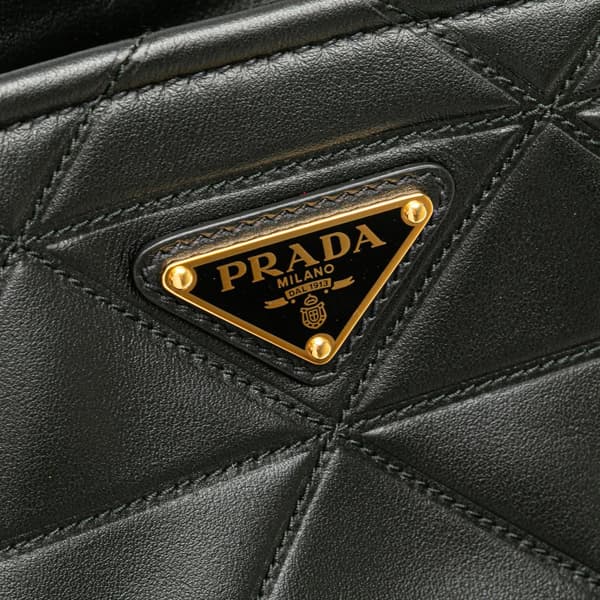 Pre-owned Prada Small Quilted Lambskin Satchel Black