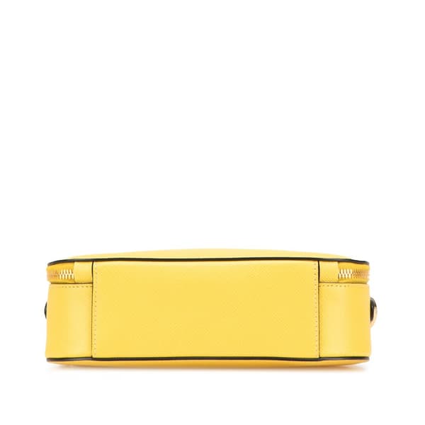 Pre-owned Prada Saffiano Lux Odette Satchel Yellow