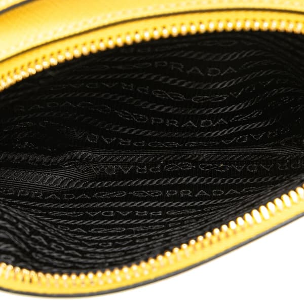 Pre-owned Prada Saffiano Lux Odette Satchel Yellow