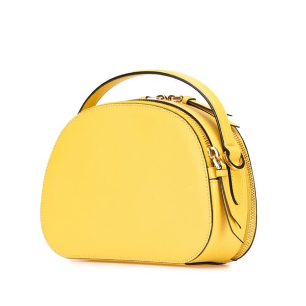Pre-owned Prada Saffiano Lux Odette Satchel Yellow