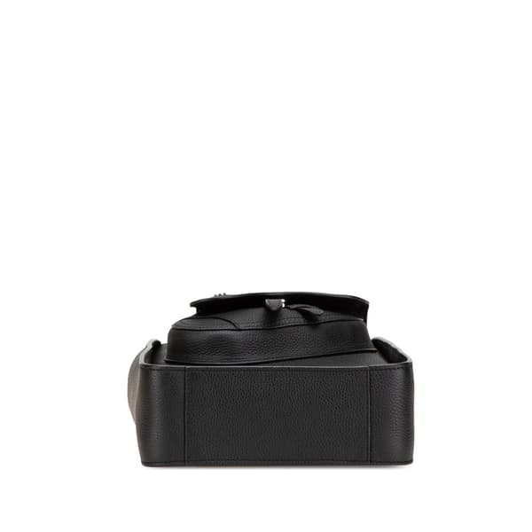 Pre-owned Dior Mini Grained Calfskin Saddle Tote Black