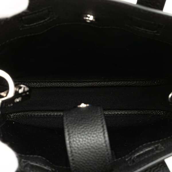 Pre-owned Dior Mini Grained Calfskin Saddle Tote Black
