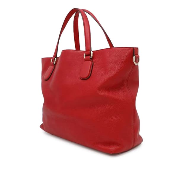 Pre-owned Gucci Large Leather Soho Working Tote Red