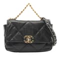 Miniatyrbild 1 av 8: Pre-owned Chanel Medium Lambskin 19 Flap Black