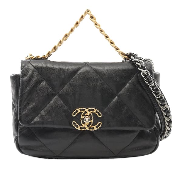 Pre-owned Chanel Medium Lambskin 19 Flap Black