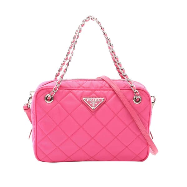 Pre-owned Prada Impuntu Tessuto Camera Bag Pink