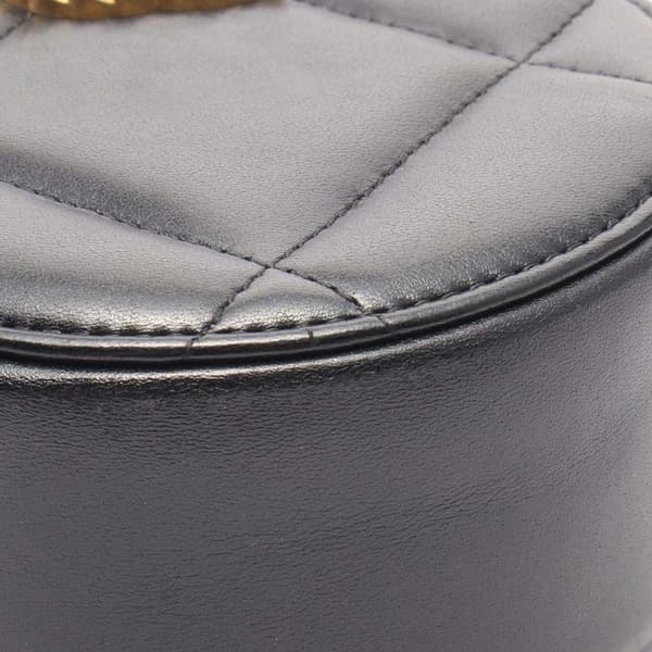 Pre-owned Chanel Lambskin 19 Round Clutch with Chain Black
