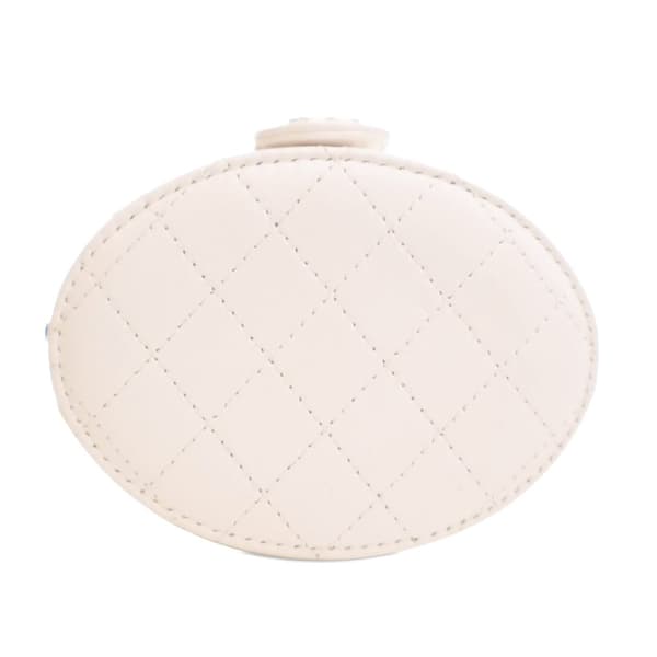 Pre-owned Chanel Mini Quilted Lambskin CC Allure Vanity Case White