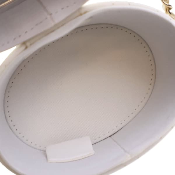 Pre-owned Chanel Mini Quilted Lambskin CC Allure Vanity Case White