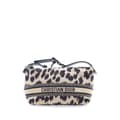 Miniatyrbillede 1 af 10: Pre-owned Dior Mizza Small Canvas Embroidered Leopard DiorTravel Nomad Pouch Brown