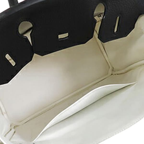 Pre-owned Hermès Bicolor Clemence Birkin Retourne 30 White