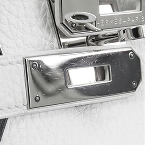 Pre-owned Hermès Bicolor Clemence Birkin Retourne 30 White