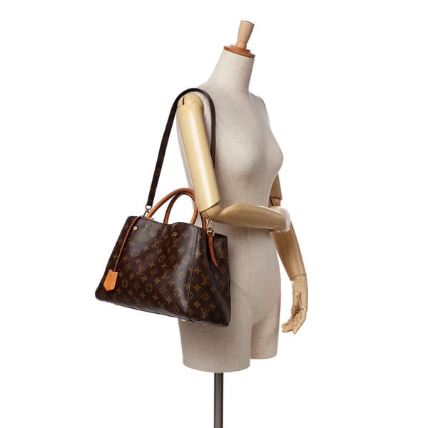 Pre-owned Louis Vuitton Monogram Montaigne MM Brown