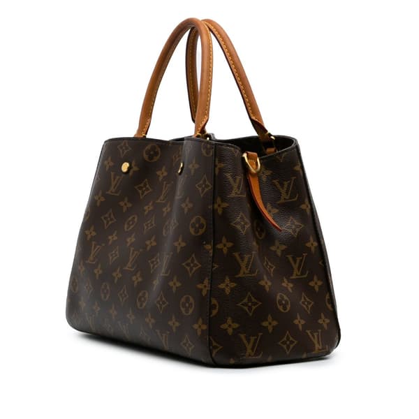 Pre-owned Louis Vuitton Monogram Montaigne MM Brown