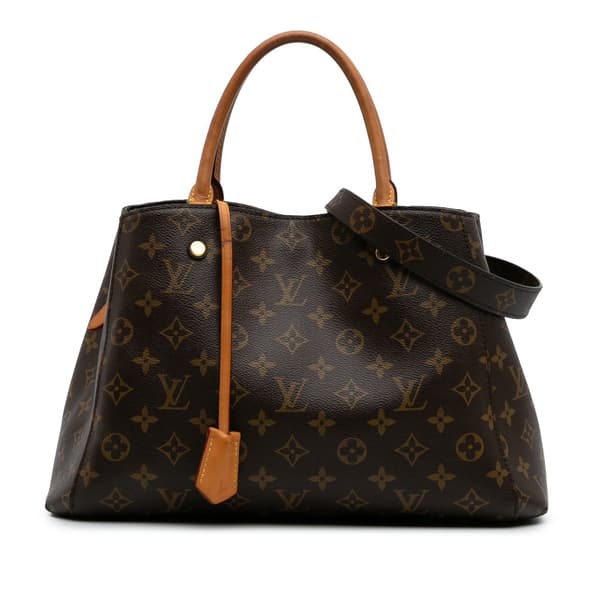 Pre-owned Louis Vuitton Monogram Montaigne MM Brown