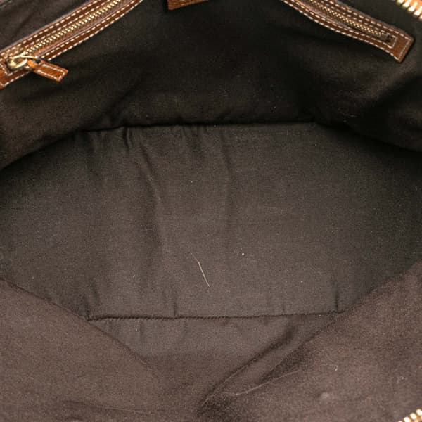 Pre-owned Gucci GG Canvas Dome Nailhead Handbag Brown