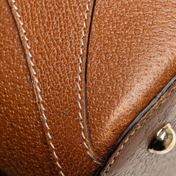 Pre-owned Gucci GG Canvas Dome Nailhead Handbag Brown