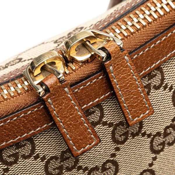 Pre-owned Gucci GG Canvas Dome Nailhead Handbag Brown