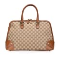 Miniatyrbillede 1 af 10: Pre-owned Gucci GG Canvas Dome Nailhead Handbag Brown