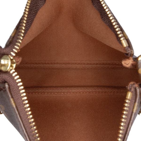Pre-owned Louis Vuitton Monogram Mini Pochette Accessoires Brown