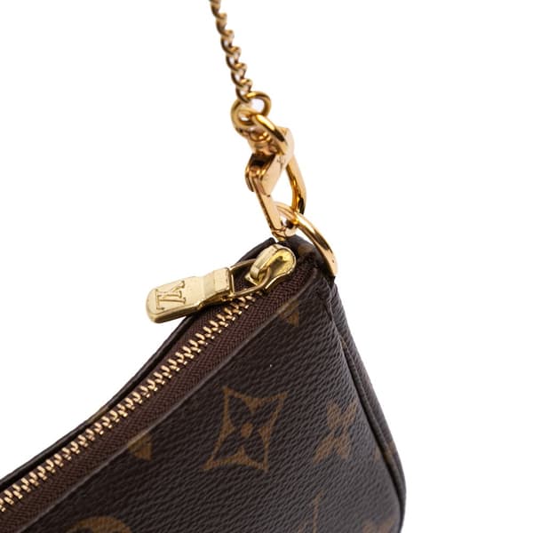 Pre-owned Louis Vuitton Monogram Mini Pochette Accessoires Brown