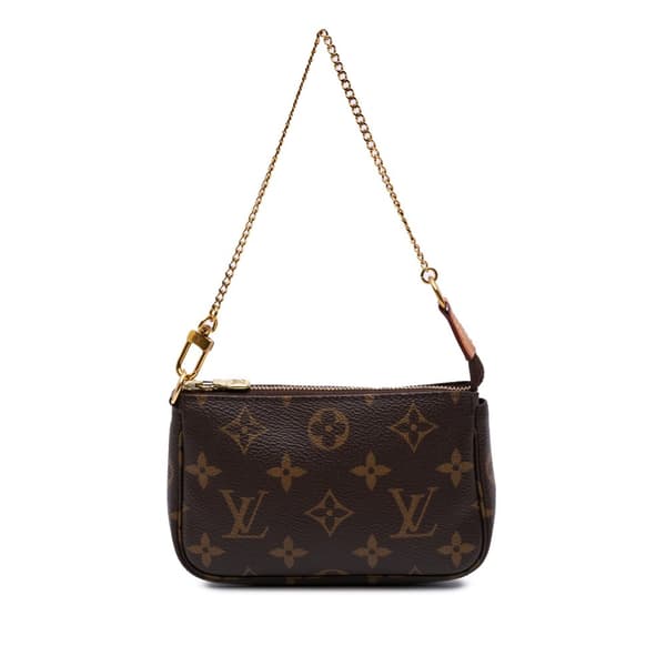 Pre-owned Louis Vuitton Monogram Mini Pochette Accessoires Brown