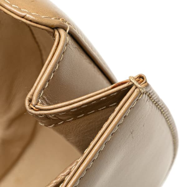 Pre-owned Gucci Calfskin Bamboo Night Brown